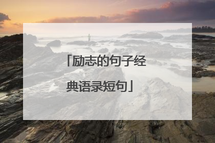 励志的句子经典语录短句