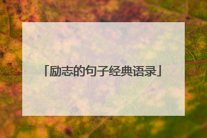 励志的句子经典语录