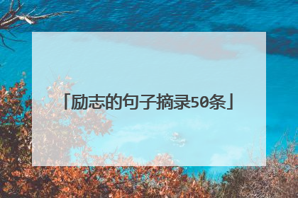 励志的句子摘录50条