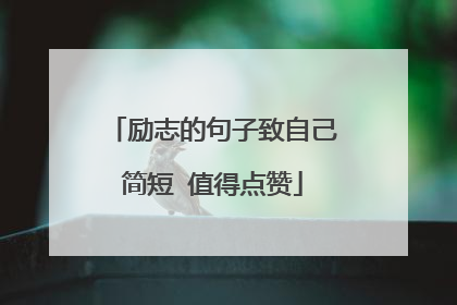 励志的句子致自己简短 值得点赞