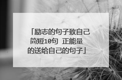 励志的句子致自己简短10句 正能量的送给自己的句子