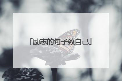 励志的句子致自己