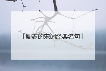 励志的宋词经典名句