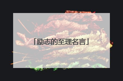 励志的至理名言