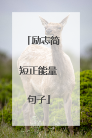 励志简短正能量句子