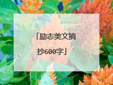 励志美文摘抄600字