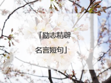 励志精辟名言短句