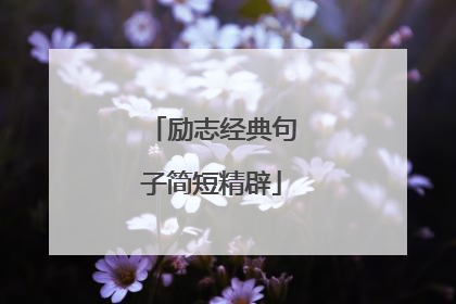 励志经典句子简短精辟