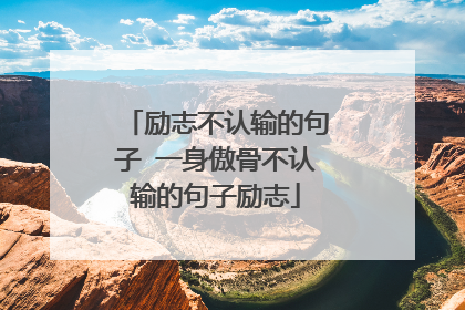 励志不认输的句子 一身傲骨不认输的句子励志