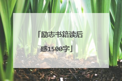 励志书籍读后感1500字