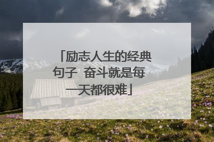 励志人生的经典句子 奋斗就是每一天都很难