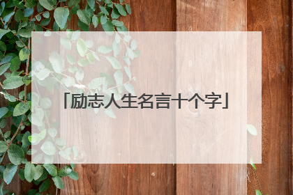 励志人生名言十个字