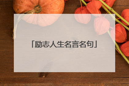 励志人生名言名句