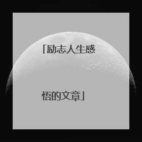 励志人生感悟的文章