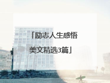 励志人生感悟美文精选3篇