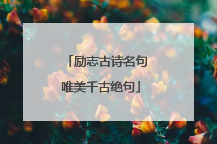 励志古诗名句唯美千古绝句