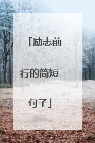 励志前行的简短句子
