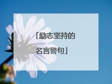 励志坚持的名言警句