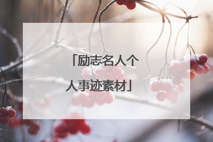 励志名人个人事迹素材