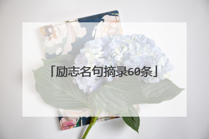 励志名句摘录60条