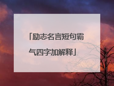 励志名言短句霸气四字加解释