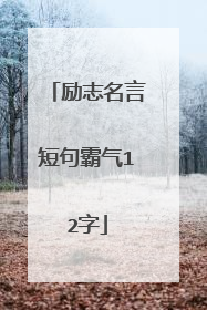 励志名言短句霸气12字