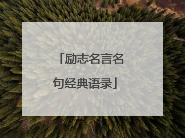 励志名言名句经典语录