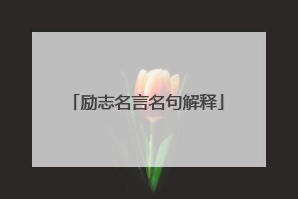 励志名言名句解释