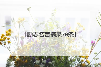 励志名言摘录70条