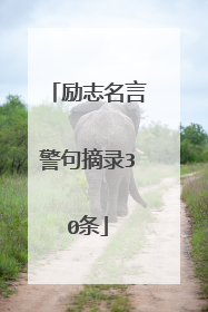 励志名言警句摘录30条