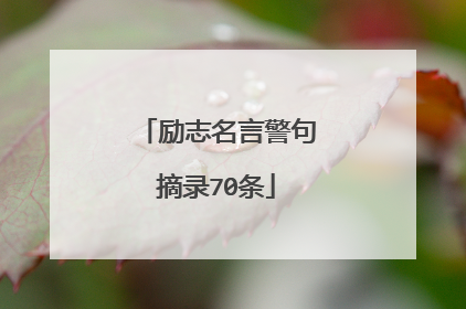 励志名言警句摘录70条