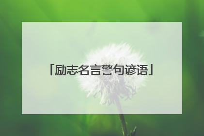 励志名言警句谚语