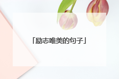 励志唯美的句子