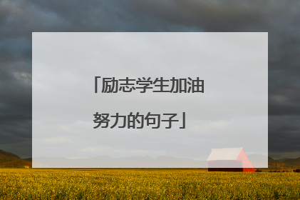 励志学生加油努力的句子