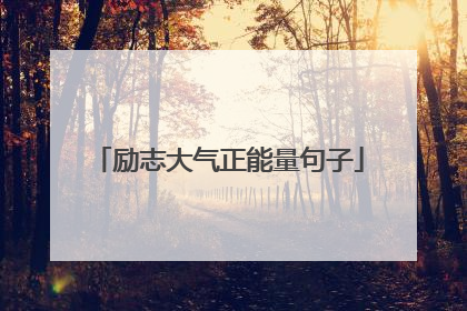 励志大气正能量句子