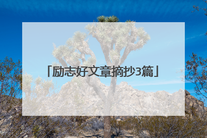 励志好文章摘抄3篇