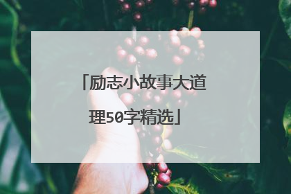 励志小故事大道理50字精选