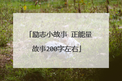 励志小故事 正能量故事200字左右