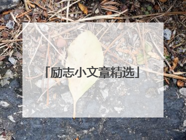 励志小文章精选