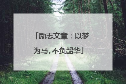 励志文章：以梦为马,不负韶华