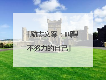 励志文案:叫醒不努力的自己