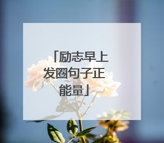 励志早上发圈句子正能量