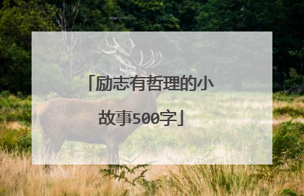 励志有哲理的小故事500字