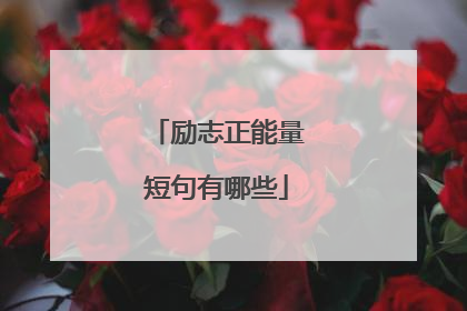 励志正能量短句有哪些