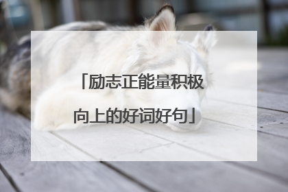 励志正能量积极向上的好词好句