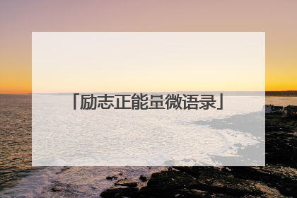 励志正能量微语录