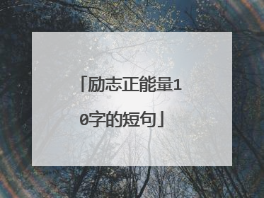 励志正能量10字的短句