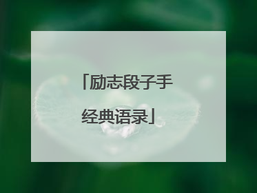 励志段子手经典语录
