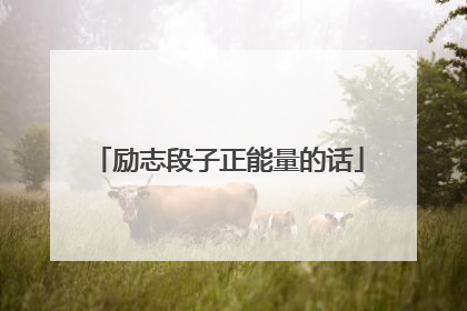 励志段子正能量的话