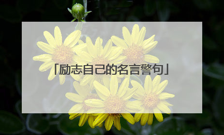 励志自己的名言警句